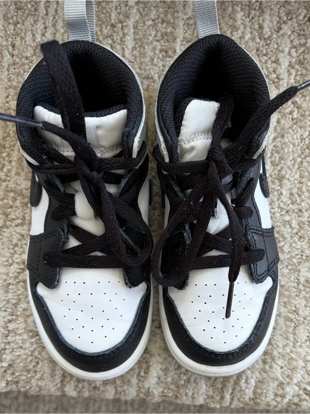 Jordan 1 Mid Black/Aura/Squadron Blue/Black. Toddler size 9